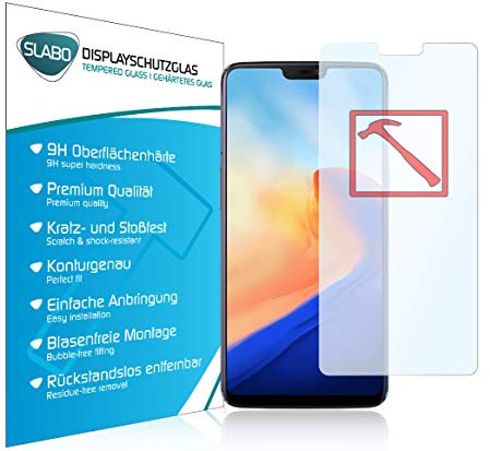 Slabo Premium Panzerglasfolie für OnePlus 6 Panzerfolie Schutzfolie Echtglas Folie Tempered Glass KLAR 9H Hartglas