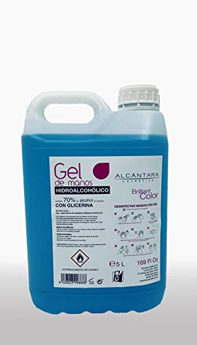 GEL HIDROALCOHOLICO de 5000ml. con DOSIFICADOR | Desinfección de manos | 70% ALCOHOL | Alta función bactericida | Fabricado en España | Certificado por la UE | Perfecto cuidado y nutrición de la piel