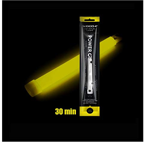 10er Set - Power-Knicklicht/Leuchtstab Tactical Light im Militär-Standard - gelb leuchtend (6 / 15cm) - einzeln verpackt - 30 Minuten Leuchtdauer = sehr hell leuchtend