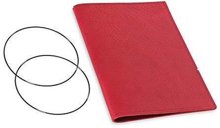 A5, revolutionäres, nachhaltiges X17-Konzept für Notizbuch, Personal Organizer und Terminplaner/Hülle für 1 Heft! Belgisches Leder rot, Made in Germany, 17 Jahre Garantie*