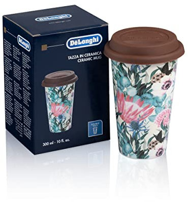 Delonghi DLSC065 Thermobecher aus Keramik mit Silikondeckel Flowers