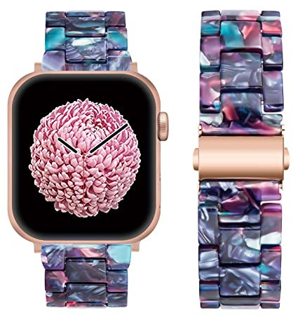 SEURE Kompatibel mit Apple Watch Armband 38mm 40mm 41mm 42mm Damen Herren Resin Harz Ersatzarmband Leicht Ersatz für Watch Series 10 9 8 7 6 SE 5 4 3 2 1 Dunkelblau