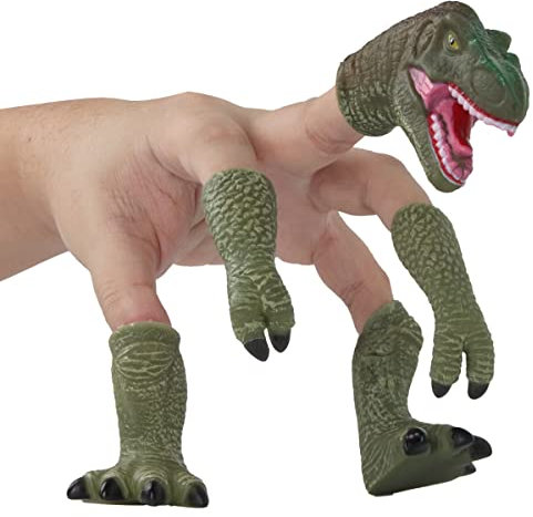 Mini Finger Fingerpuppen, XiXiRan 5 Stück Dinosaurier Fingerpuppen Set, Tierfingerpuppen, Spielzeuge Handpuppe Set, Tier Hand Spielzeug, Fingerpuppen für Kinder Baby Game Party