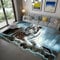 PEIHUODAN Home Area Rug Tiere 3D Blau Weiß Tiger Leopard Fantasy Sternenhimmel Wohnzimmer Teppich Kinderteppich Weiche rutschfeste Waschbare Fußmatte Spielmatte (Blau#2,160 x 200 cm)