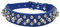 Collar de perro con pinchos de piel sintética suave, con remache de clavos, para cachorros, collares ajustables para gatos, azul oscuro, S