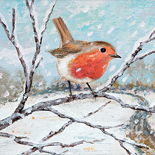 Winter Robin Festive Watercolour Xmas Scene Christmas Card Xmas Greeting Cards 494673