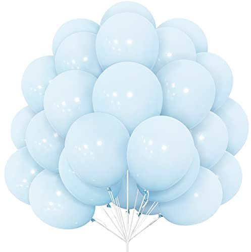 30 Pezzi Palloncini Blu in lattice Blu Pastello Macaron 12 Pollici con nastro per Donne Ragazze Festa di Compleanno Baby Shower Rivelazione di Genere Matrimonio Carnevale Eventi Decorazioni Accessori