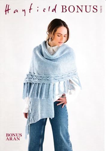 Hayfield Bonus Aran Knitting Pattern - 10613 Scarf