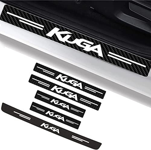 Ford Compatible Car Door Sill Protection Film - Pack of 5, Carbon Fibre Edge, Scratch-Resistant