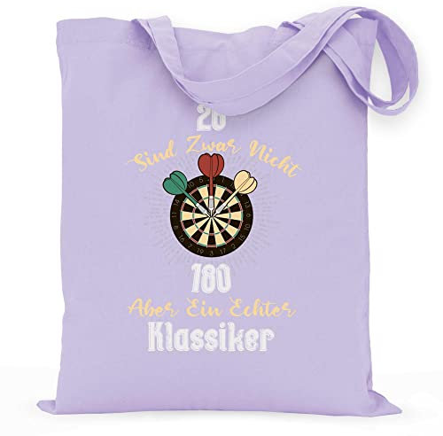 wowshirt Stoffbeutel Jutebeutel 26 Sind Zwar Nicht 180 Aber Ein Echt Klassiker Dart-Spieler Geschenk Für Darts Liebhaber, Farbe:Lavander