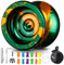 MAGICYOYO N11 Profi Unresponsive Yoyo, Metall Dual Purpose JoJo for Kinder and Advanced, Trick Yoyo mit Replacement Responsive YoYo Bearing+12 Yo Yo Strings+ Removal Tool+Jo Jo Box+Alxe(Grünes Gold)