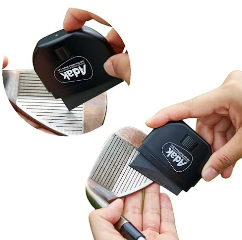 Adak 2-in-1 Golfschläger-Reiniger, Reinigung von Schlägerkopf und Schlitz, erhöht die Rücklauf- und Schießgenauigkeit, Golfzubehör, Trockenreinigungswerkzeuge mit Diamanten