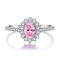 Bellitia Jewelry Bague pour femme en argent sterling 925/1000 avec padparadscha Saphir, bague à la mode avec pierres roses pour femme, bijoux cadeaux pour Fête des mères, la Saint-Valentin