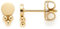 Leonardo Ciao Timbi Ohrstecker, Ohrringe aus Edelstahl, gold, 3 Zierkügelchen Mini Plättchen-Stecker rund, 8 mm Damen Schmuck Piercing, 1 Paar, 022967