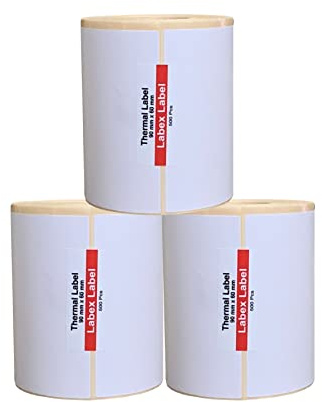 Thermoetiketten 90x60 mm auf Rolle – Versandetiketten Lageretiketten – 3 Rollen 1500 Etiketten – Thermodirekt ohne Farbband – kompatibel mit Zebra, TSC, Godex – Labex Label