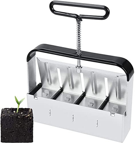 MKNZOME Manuale Soil Block Maker Micro, 5.2 x 5.2 x 6 cm Strumento di Blocco del Suolo Blocco Terreno Manuale per Piantare, Trapiantare, Serra e Giardini per Semina Vassoio Stater