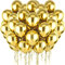 PuretéavHom 60 Stück Luftballons Gold Helium Ballons mit 3 Rollen farbiger Bänder 12 Zoll Luftballon Latexballons Metallic Luftballons für Geburtstagsdeko Hochzeit Taufe Deko Partydeko