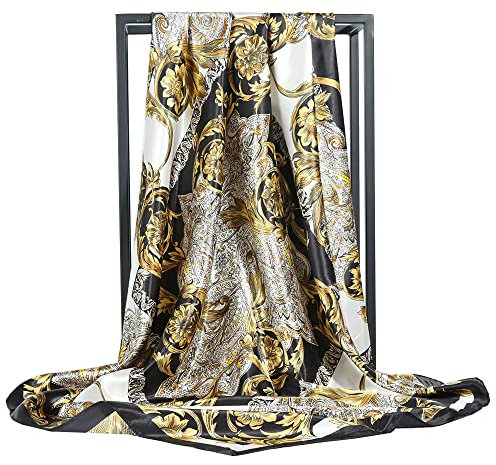 KOOYOL Seidehalstuch Damen Seidentuch Schal Frauen Seidenschal Halstücher Taschentuch Ansatz Handgelenk Verpackungs Headwrap