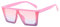 FOURCHEN Occhiali da sole quadrati oversize per ragazze ragazzi, moda Flat Top Big Frame Shades Occhiali da sole per bambini, rosa, unity