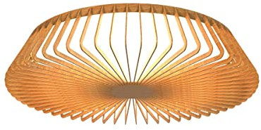 Inspired Mantra Himalaya Techo redondo de 53 cm (solo luz), LED de 56 W, blanco sintonizable de 2700-5000 K, 2500 lm, control remoto, madera, 3 años de garantía