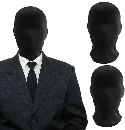GAROMIA 2 Stück Vollgesichtsmaske Halloween Schwarz Vollgesichtsmaske Spandex Kopfmaske Unisex Maske Gesichtslose Kopfmaske für Halloween Party Kostüm Cosplay (2 Stück)