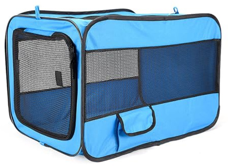 Hundebox Fürs Auto für Dacia Dokker (2012-2021),Faltbare Haustier Transportbox Mit Sicherheitsgurt-Schlitz,Atmungsaktive Oxford-Gewebe Hundetasche Für Reisen,Blue