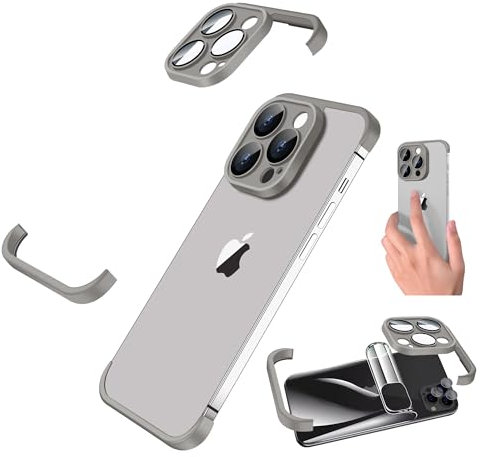 MUNIMJI Kompatibel iPhone 15 Pro Max Silikon Bumper Case mit Kameraabdeckung, Rahmenloses Design, Ultra dünn und stoßfest
