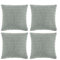 FDTERN 4er Set Boho Kissenbezug 45x45 cm Grau Blau Einfarbig Flauschig Kissenbezüge Kordsamt Kissenhülle Dekokissenbezug Sofakissen Dekokissen Deko für Sofa Schlafzimmer Wohnzimmer Balkon