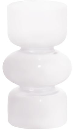 BestAlice Klare Vasen für die Dekoration, Glas-Hydrokultur-Blumenvasen, 7-Zoll-Vasen aus Farbigem Glas für Blumen, Dreischichtige Glas-Funky-Vasen für Wohnzimmer, Hochzeit, Tafelaufsatz,(Weiß)