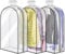 MISSLO 81 Cm Kleidersack Hängend, 25 Cm Zwickel Kleiderschutzhüllen Transparent, Anzugtasche Herren, Kleiderhülle Lang für die Hemden, Kleider, 3 Stück
