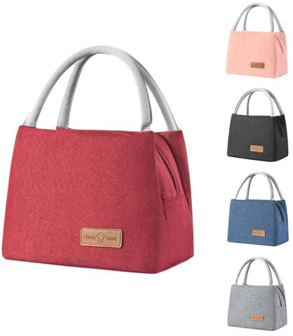 BRYN Bolsa térmica para el almuerzo, 8,2 l, bolsa nevera pequeña para el almuerzo, oficina, para trabajo, escuela, viaje, camping, picnic, playa (color rojo)