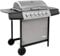 Tidyard Gas BBQ Grill with 6 Burners, with Side Table, BBQ Cover and Wheels Black and Silver