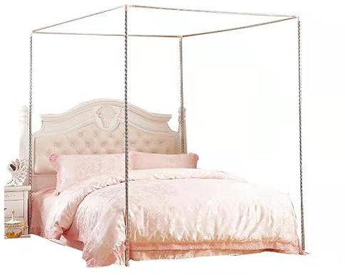 LIANGERMAO Himmelbett gestell, Himmelbett Moskitonetzhalter Vier Eckbett, Edelstahl Baldachin Moskitonetz Rahmen, Gestell für Twin/Full/Queen/California King/King Size/California King (25mm, 1.8*2m)