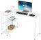 Klihome Schreibtisch L Form 120cm, Computertisch mit Regal Verstellbare Höhe, Reversibel, Bürotisch mit Stauraum, Eckschreibtisch für Büro Wohnzimmer, Holzwerkstoff Metall, Weiß