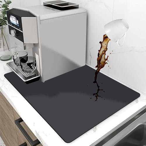 Tapis de vaisselle tapis de cafetière tapis d'évier de cuisine 40x60cm - absorbant, polyvalent et polyvalent pour la vaisselle, bar, cuisine, animaux domestiques (B)