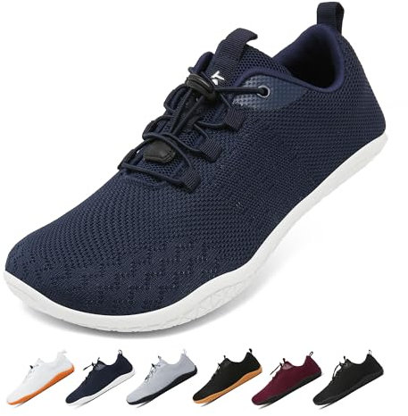 Geweo Barefoot Shoes Femme Homme Ete Confort Chaussure Minimalistes avec Pieds Larges Légères Chaussures Pieds Nus Respirantes Barefoot et Chaussure de Marche avec Semelle Zéro Drop Unisex Bleu 41EU