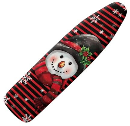 KUIFORTI Christmas Ironing Board Cover Replacement Dust Cover Cute Snowman Print Ron Board Cover and Pad Extra Wide Full Size Iron Table Cover Thick Ironing Board Protective