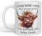 Vixar I May Look Calm, but in My Head I've k*lled You Three Times Highland Cow Joke sarkasm Sarcastic Ceramic Coloured Mug Cup for Tea Coffee Hot Brew 330ml 11Oz Gift (White)
