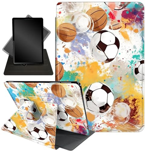 for Fire HD 10 Tablet Case 11th Generation 2021 and Amazon Fire HD10 Plus Case 10.1, 360 Degree Rotating Stand Smart Protective Case,for Fire HD 10 2021 Tablet,Football 0