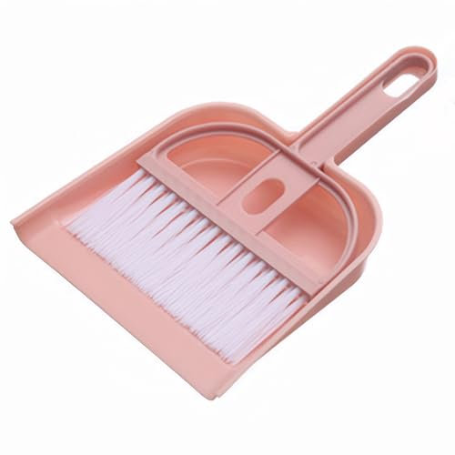 HSYTEK Tischbesen, Tischkehrer, Mini-Besen & Schaufel-Set – Premium-Qualität für Effiziente Reinigung im Haus, Büro, Schule & Haustierpflege, (Rosa)
