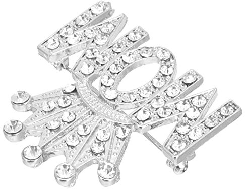 TINEASUR Mother's Day Decorative Crown Brooch Pin for Mum Rhinestone Crystal Mom Pin Lightweight and Portable