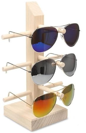 Skybook Brillenhalter Brillenständer Kreative Holz Sonnenbrille Rack Brillenständer Sonnenbrillen Halter Brillenaufbewahrung mehrere Brillen (3-Paare)