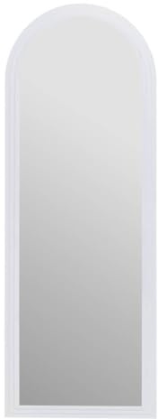 Atmosphera - Miroir Mural en Pied Emily Blanc 160,5 x 58,5 cm, Cadre Bois, Forme Arche - pour Chambre, Entrée, Dressing