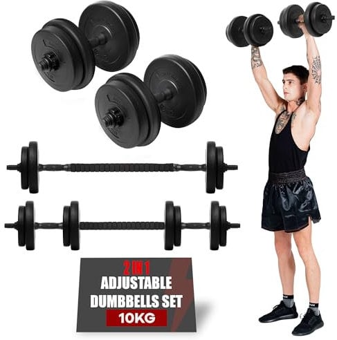 Gallant Adjustable Dumbbells Set 10KG, Non Slip Grip Weights Dumbbells Set Women and Men, Home Gym Equipment for Weight Lifting and Bodybuilding - Barbell Weights Set for Strength Training