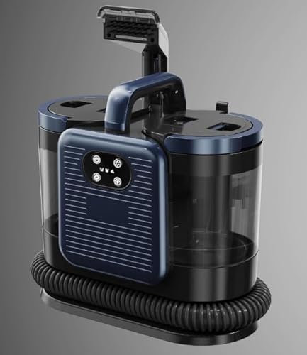 Aspirateur Nettoyeur de Tapis, Nettoyeur Canapé Tissu Portable Humide et Sec avec Fonction Vapeur, cinq Modes de Décontamination, Double Réservoirs 1,3L+0,95L avec Tuyau 1,8m, pour Tapis, Rembourrage