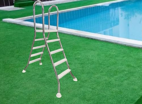 AIBOTY Robuste oberirdische Schwimmbadleiter, 4-Stufen-Leiter aus Edelstahl 304, unterstützt bis zu 550 lb, für Pools mit 52-Zoll-Wandhöhe