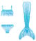 Generisch Kinder Bikini Mädchen Meerjungfrauenflosse Mädchen, Schwimmflossen Kinder Meerjungfrau Flossen Bikini Meerjungfrauen Monoflosse Kleider Bikinis Badeanzug Badekleid Blau 140