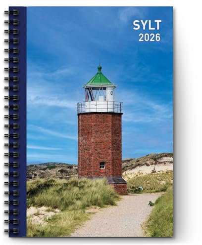 Sylt Kalender 2026 - Terminplaner A6- kleines Kalenderbuch für 2026 - Jahreskalender 2026 mit 13 Sylt Motiv Seiten & Spiralbindung - Nordsee Kalender