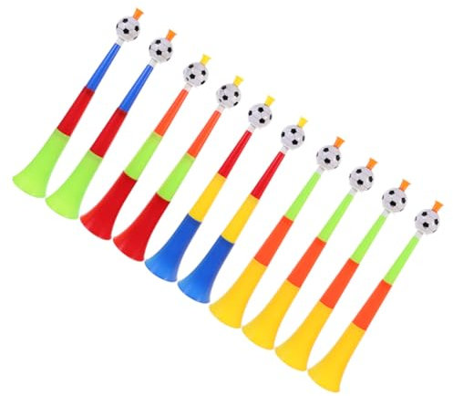 Generisch 10 Stück Teiliges Laute Fußball Vuvuzela Tröten Teleskopisch Kunststoff für Sportveranstaltungen und Partys Farblich Zufällig Requisiten für Fans Zufällige Farbe