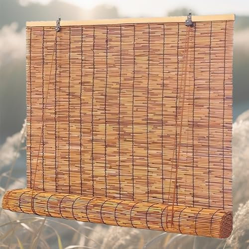 CXUEHNL Tapparella in Bamboo 60 80 110 135 155 175cm con Sollevatore Fatto su Misura Facile da Installare Tende Schermature per La Privacy per Interni Estern Tende Avvolgibili in Canna